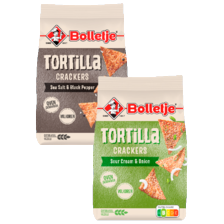 Bolletje tortilla crackers sour cream of black pepper